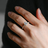 Solid Gold Oval Cut Moissanite Engagement Ring
