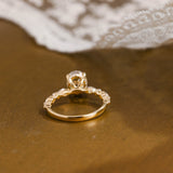 Solid Gold Oval Cut Moissanite Engagement Ring