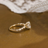 Solid Gold Oval Cut Moissanite Engagement Ring