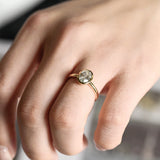 Solid Gold Solitaire Bezel Oval Cut Moissanite Engagement Ring