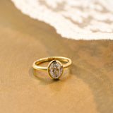 Solid Gold Solitaire Bezel Oval Cut Moissanite Engagement Ring