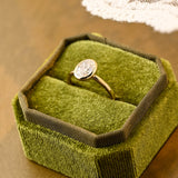 Solid Gold Solitaire Bezel Oval Cut Moissanite Engagement Ring