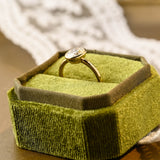 Solid Gold Solitaire Bezel Oval Cut Moissanite Engagement Ring