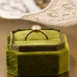 Solid Gold Solitaire Bezel Oval Cut Moissanite Engagement Ring