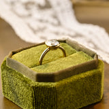 Solid Gold Solitaire Bezel Oval Cut Moissanite Engagement Ring