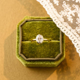 Solid Gold Solitaire Bezel Oval Cut Moissanite Engagement Ring