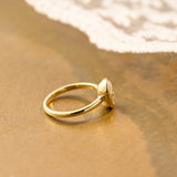 Solid Gold Solitaire Bezel Oval Cut Moissanite Engagement Ring