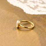 Solid Gold Solitaire Bezel Oval Cut Moissanite Engagement Ring