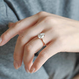 Solid Gold 4 Prongs Solitaire Pear Cut Moissanite Engagement Ring