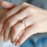 Solid Gold 4 Prongs Solitaire Pear Cut Moissanite Engagement Ring
