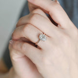 Solid Gold 4 Prongs Solitaire Pear Cut Moissanite Engagement Ring