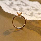 Solid Gold 4 Prongs Solitaire Pear Cut Moissanite Engagement Ring