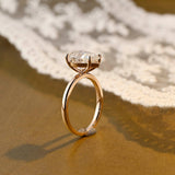Solid Gold 4 Prongs Solitaire Pear Cut Moissanite Engagement Ring