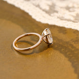 Solid Gold 4 Prongs Solitaire Pear Cut Moissanite Engagement Ring