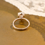 Solid Gold 4 Prongs Solitaire Pear Cut Moissanite Engagement Ring