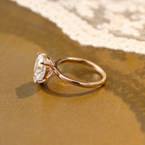 Solid Gold 4 Prongs Solitaire Pear Cut Moissanite Engagement Ring