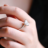 Solid Gold Dainty Under Halo Radiant Cut Moissanite Engagement Ring