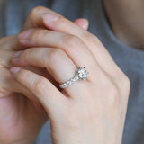 Solid Gold 3.5MM Width Round Cut Moissanite Engagement Ring