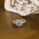 Solid Gold 3.5MM Width Round Cut Moissanite Engagement Ring