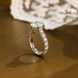 Solid Gold 3.5MM Width Round Cut Moissanite Engagement Ring