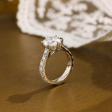 Solid Gold 3.5MM Width Round Cut Moissanite Engagement Ring