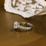 Solid Gold 3.5MM Width Round Cut Moissanite Engagement Ring