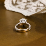 Solid Gold 3.5MM Width Round Cut Moissanite Engagement Ring