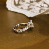 Solid Gold 3.5MM Width Round Cut Moissanite Engagement Ring