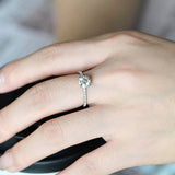 Solid Gold Hidden Halo Pave Round Moissanite Engagement Ring