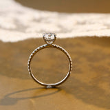 Solid Gold Hidden Halo Pave Round Moissanite Engagement Ring