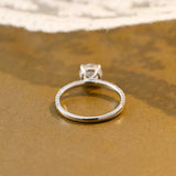 Solid Gold Hidden Halo Pave Round Moissanite Engagement Ring