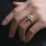 Solid Gold Round Cut Moissanite Engagement Ring