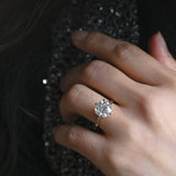 Solid Gold Round Cut Moissanite Engagement Ring