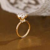 Solid Gold Round Cut Moissanite Engagement Ring