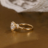 Solid Gold Round Cut Moissanite Engagement Ring