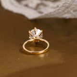 Solid Gold Round Cut Moissanite Engagement Ring