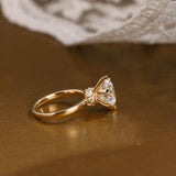 Solid Gold Round Cut Moissanite Engagement Ring