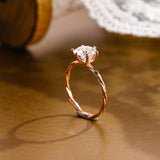 Solid Gold Twist Wrap Shank Solitaire Round Cut Moissanite Engagement Ring