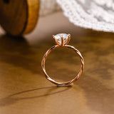 Solid Gold Twist Wrap Shank Solitaire Round Cut Moissanite Engagement Ring