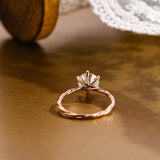 Solid Gold Twist Wrap Shank Solitaire Round Cut Moissanite Engagement Ring
