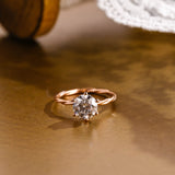 Solid Gold Twist Wrap Shank Solitaire Round Cut Moissanite Engagement Ring
