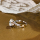 Solid Gold Twisted Band Round Cut Moissanite Engagement Ring Tulip Set