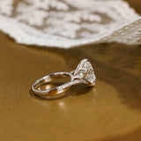 Solid Gold Twisted Band Round Cut Moissanite Engagement Ring Tulip Set