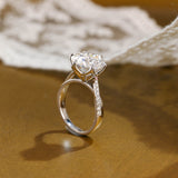 Solid Gold Twisted Band Round Cut Moissanite Engagement Ring Tulip Set