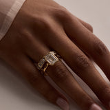 2 CT Emerald Bezel Lab Grown Diamond Engagement Ring