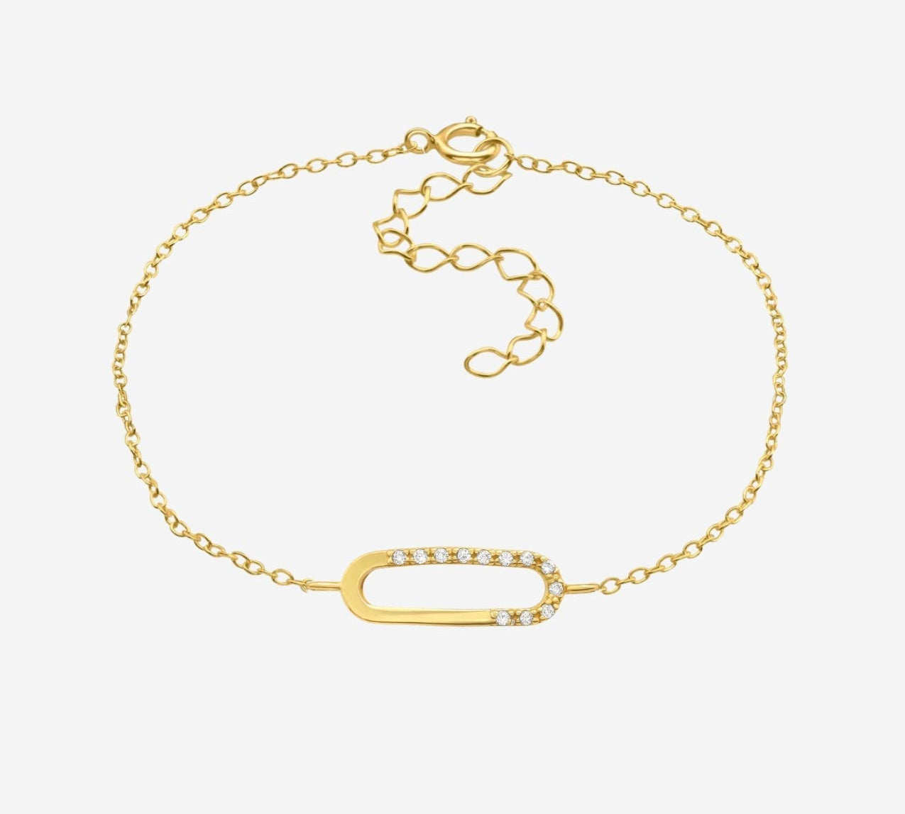 0.04 TCW Round Cut Moissanite Chained Bracelet