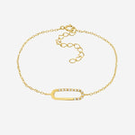 0.04 TCW Round Cut Moissanite Chained Bracelet