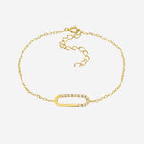 0.04 TCW Round Cut Moissanite Chained Bracelet