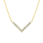 0.2 TCW Round Cut V Shaped Moissanite Necklace