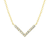 0.2 TCW Round Cut V Shaped Moissanite Necklace